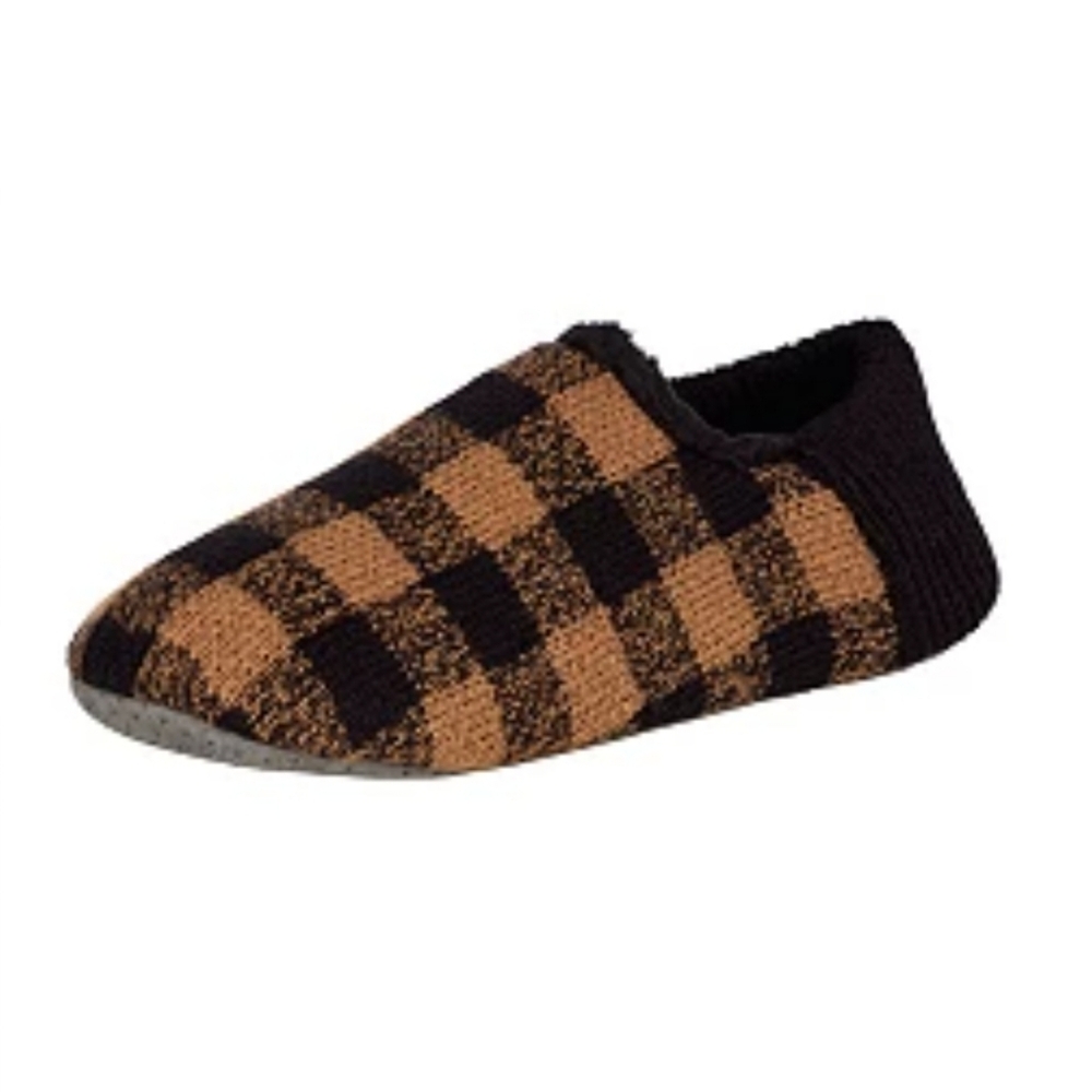 NWT Northeast Outfitters Men's Cozy Cabin Slippers Size Large (Brown Checkered)
